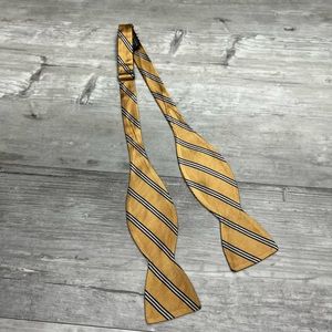 R. Hanauer Gold w/ Navy & White Stripe Silk Bowtie